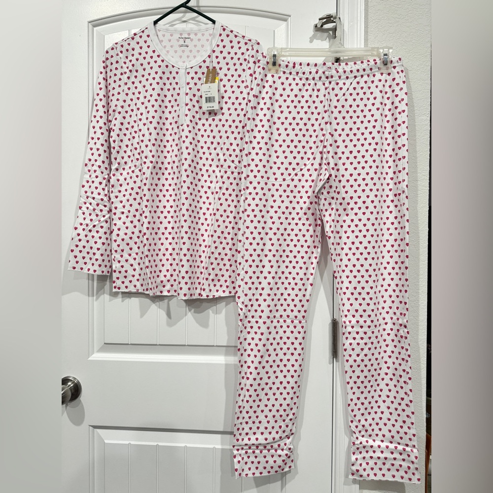 Roller rabbit pink Hearts Pajama’s, Women’s pajama Set brand new size small